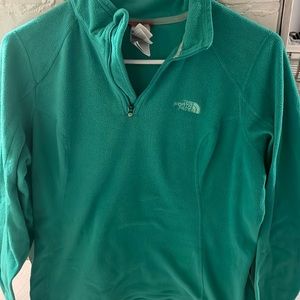 North face green womens quarter zip fleece